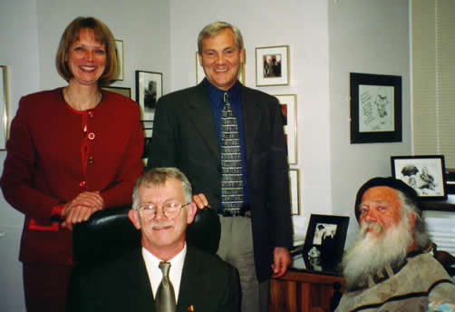 standing: Hon. Jane Stewart, Laurie Beachell; seated: Paul Young, Jim Derksen