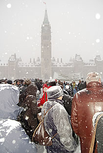 rally on Parliament Hill